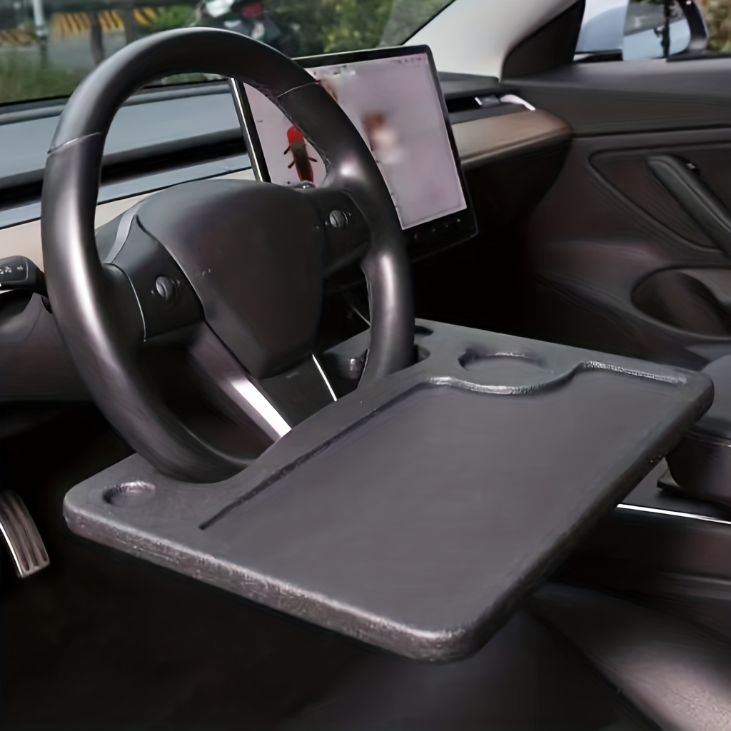 Laptop Accessories Computer - 車用トレイ ポータブルカーラップトップコンピューターデスクスタンド 食事用/仕事用 車のハンドル用ダイニングテーブル ほとんどの車に対応 ブラケット付きドリンクトレイボード