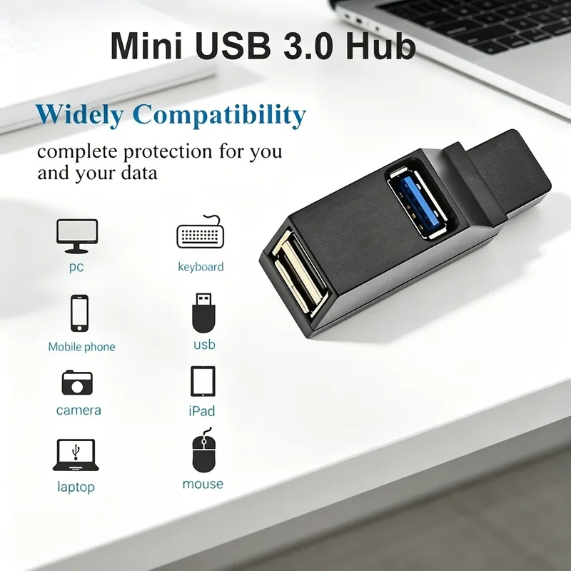 Laptop Accessories Usb - USB 3.0 2.0 回転可能な 3 ポートハブスプリッター、高速データ転送複数エキスパンダー