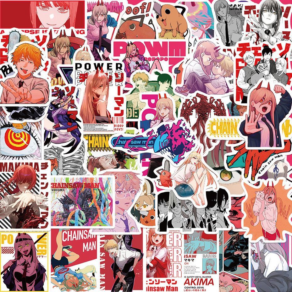 Laptop Accessories Gifts For Men - 新作100枚入りチェンソーマンアニメキャラクターステッカー 防水 アニメ風 IPad ノートパソコン 水筒