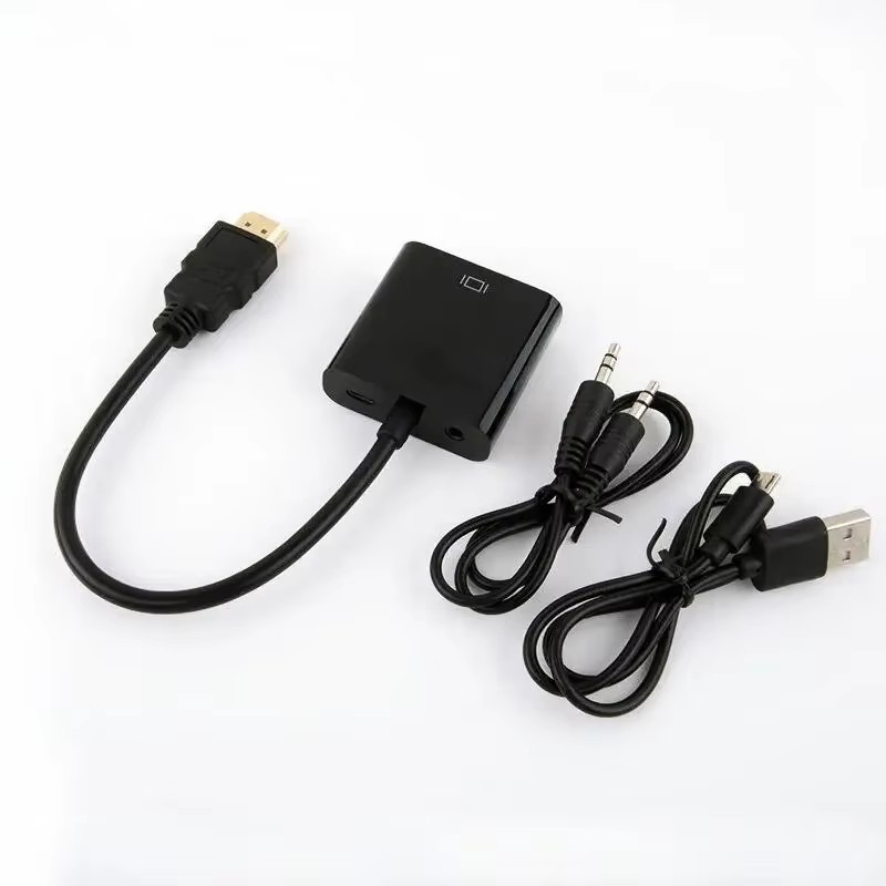 Hdmi Vga Adapter - 1-4セット HD 1080P HDMI - VGAケーブルコンバーター（電源付き）HDMIオス