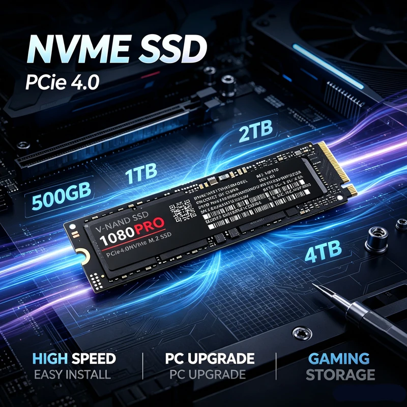 Samsung Ssd 980 Pro - 新型1080PRO M.2 2280 NVMe PCIe4.0 SSD、500GB、1TB、2TB、4TBオプション、PS5、ゲーミングノートパソコン、デスクトップPC向け高速SSD