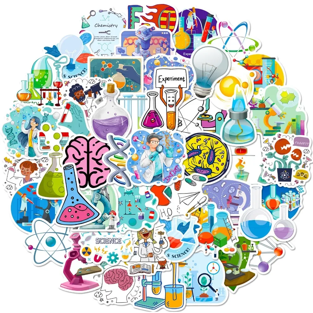 漫画科学実験室ステッカー、DIY装飾、ラップトップ、電話、ス - Laptop Accessories Kids のレビューと価格