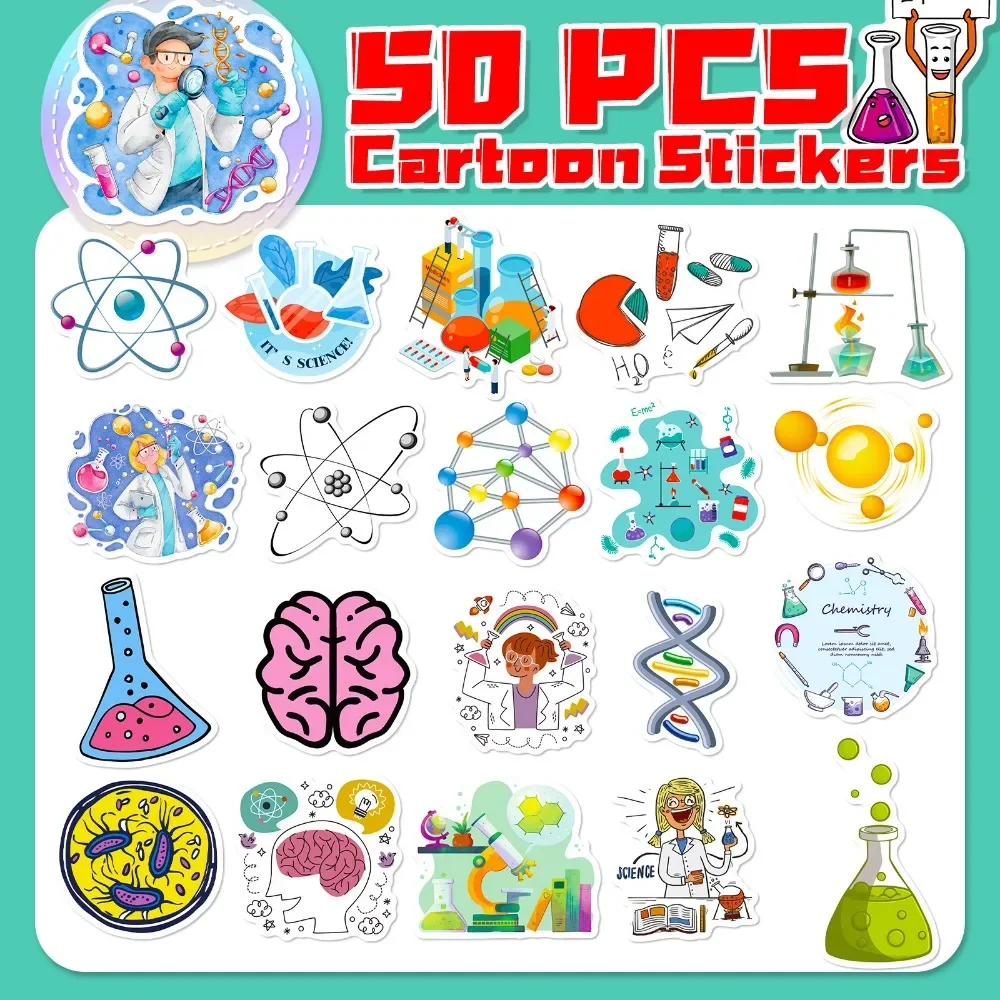 漫画科学実験室ステッカー、DIY装飾、ラップトップ、電話、ス - Laptop Accessories Kids のレビューと価格