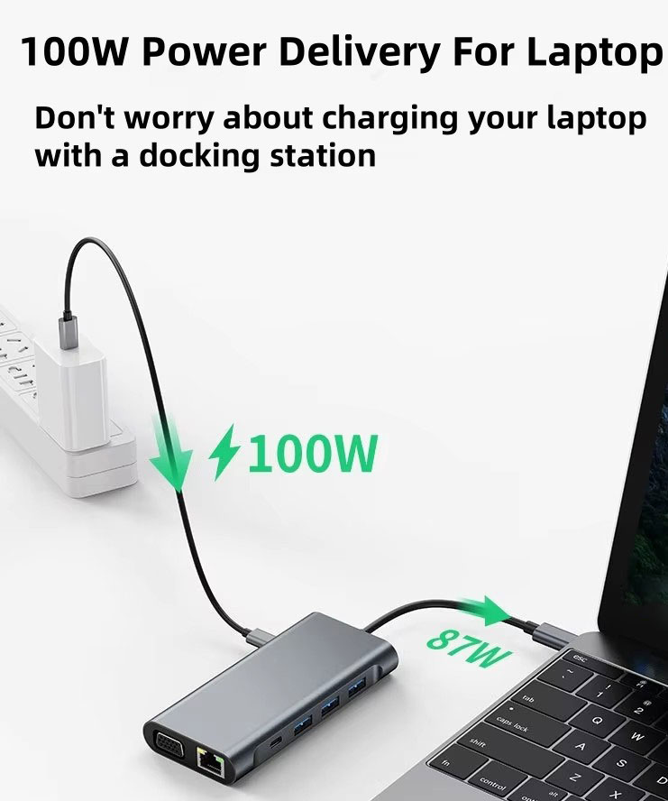 10 in 1 USBハブ USB Type-Cハブ HDア - Hdmi Vga Adapter のレビューと価格
