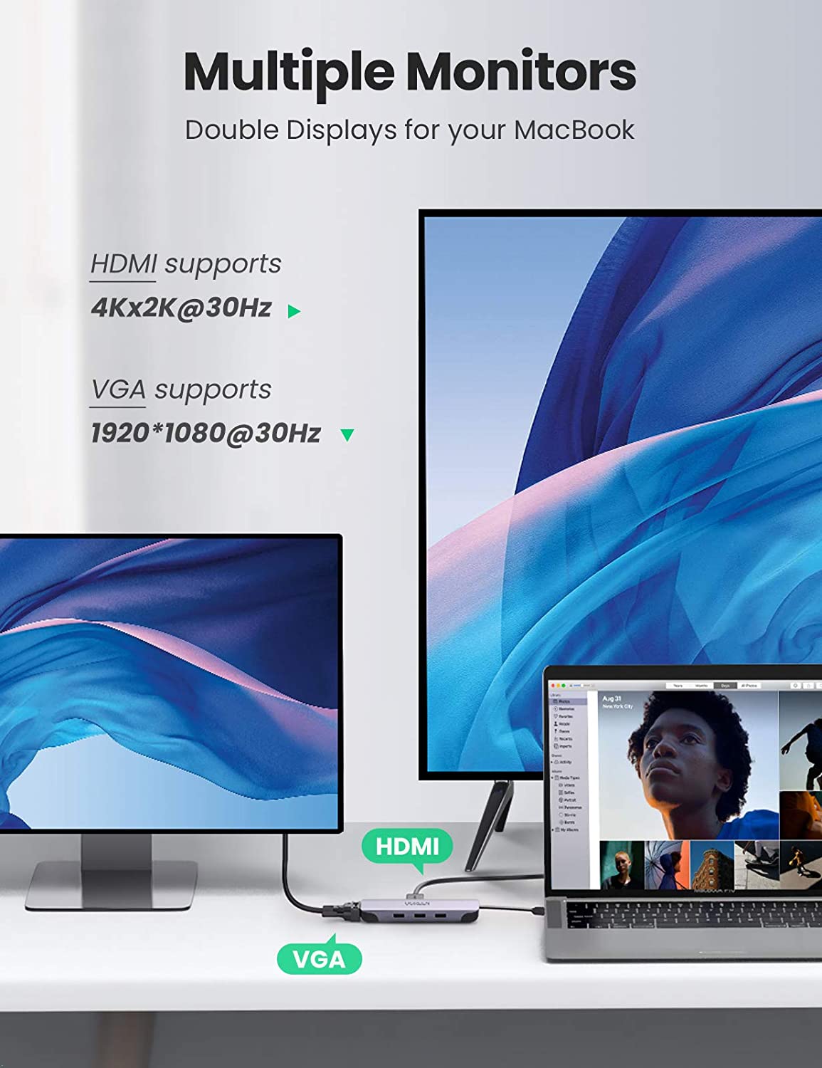 UGREEN USB Cハブ 9in1 USB Type-C - Hdmi Vga Adapter のレビューと価格