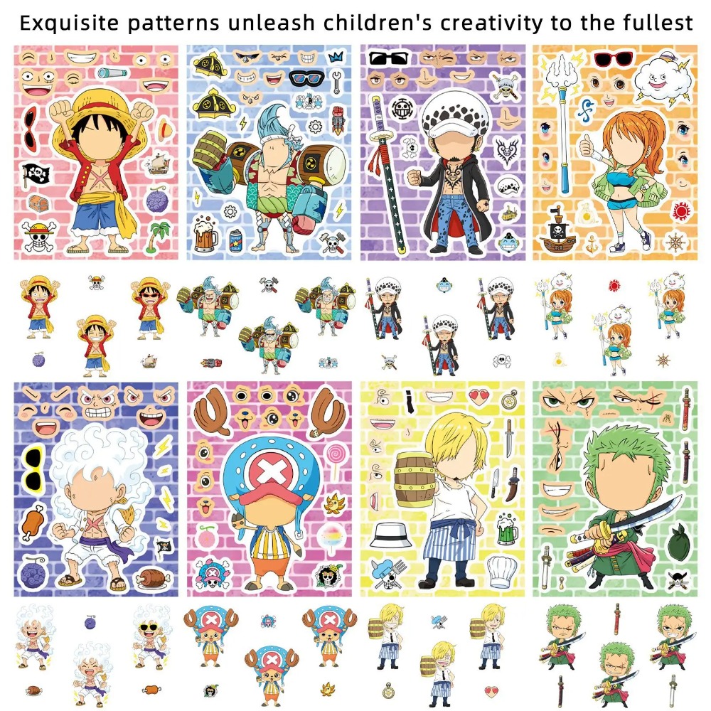 8/16/24枚入り ワンピース ルフィ 子供用パズルステッ - Laptop Accessories Kids のレビューと価格
