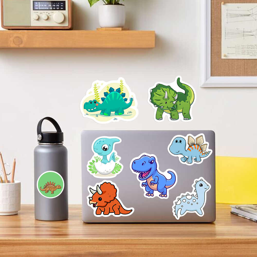 かわいい素敵な恐竜ステッカーかわいい動物自己粘着デカールラッ - Laptop Accessories Kids のレビューと価格