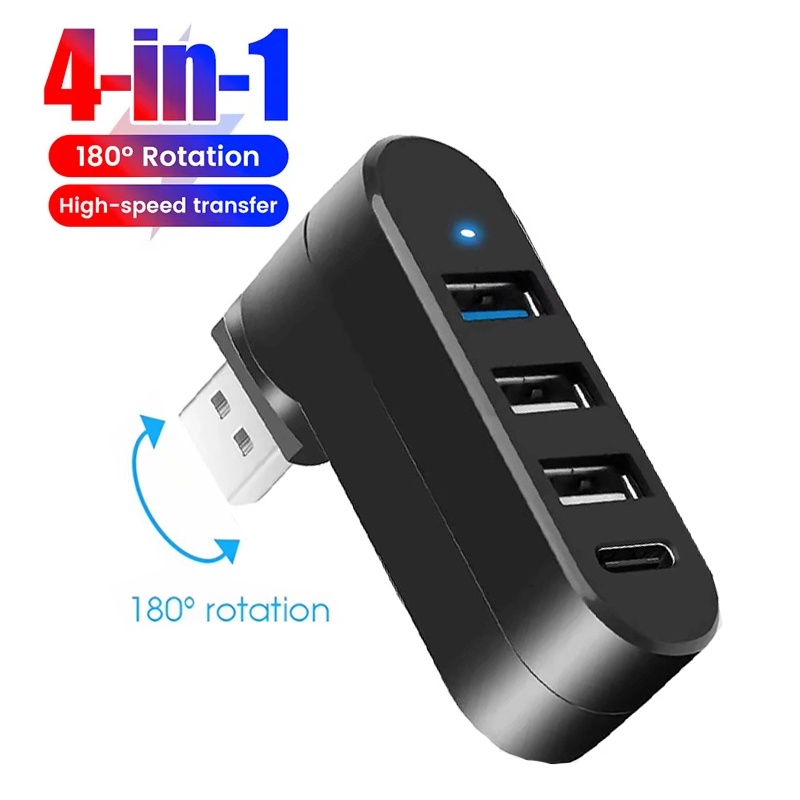 4ポートマルチUSB 2.0ハブ ミニUSBハブ 180 ° - Laptop Accessories Usb のレビューと価格