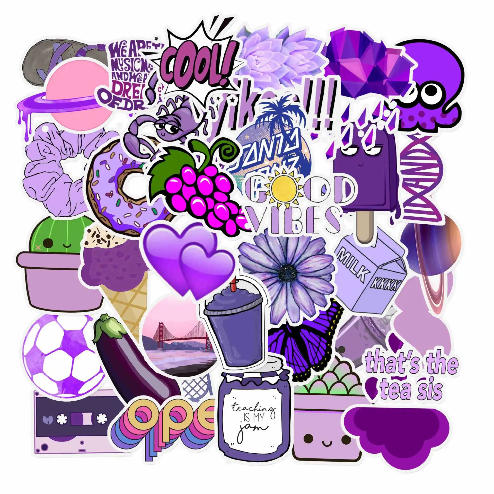 50 ピース/パックかわいい漫画 VSCO ガールステッカー - Laptop Accessories Kids のレビューと価格